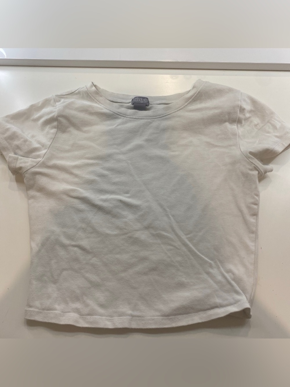 Tilly's White Crewneck T-Shirt Baby Tee